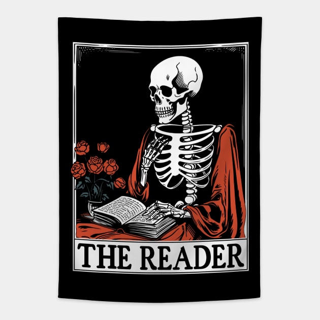 The Reader - Vintage Halloween Tarot Card Tapestry by Daytone