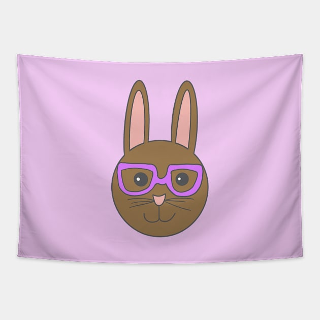 Rabbit Wearing Glasses Tapestry by Geometrico22