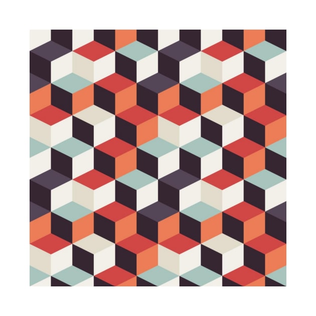 geometric 3D cubes pattern by ghjura