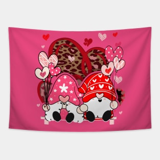 Gnome Valentine Leopard Hearts Tapestry