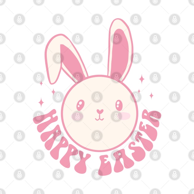 Happy easter day cute easter bunny groovy design by Yarafantasyart