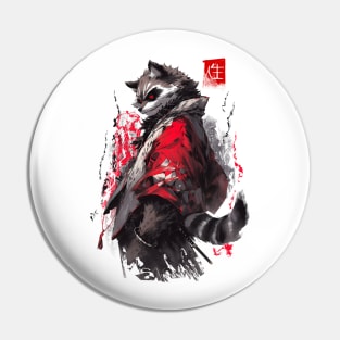 Raccoon japanese style Pin