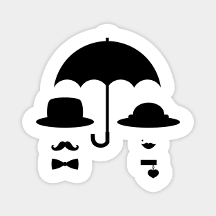 Lady and gentleman under the umbrella Magnet
