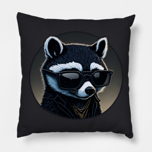 Cool Racoon Drip Pillow