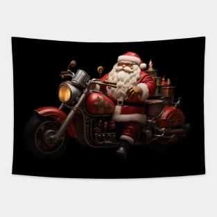 Santa Bike Rider Tapestry