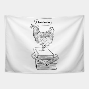 The Book Loving Chicken Tapestry