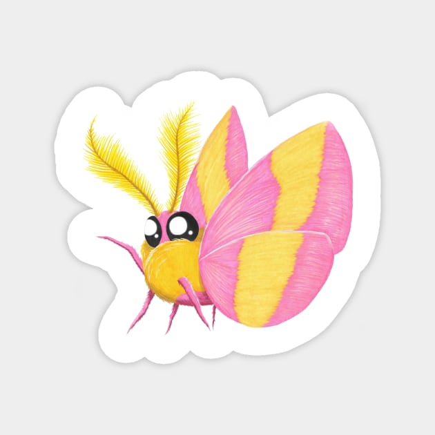 Rosy Maple Moth Magnet by emilyastrom