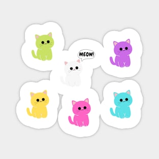 Cat says Meow! Stickers Magnet