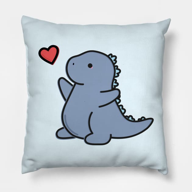 Cute Laser Lizard Pillow by happyfruitsart