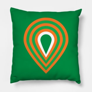 retro sixties inspired fan pattern in green and orange Pillow