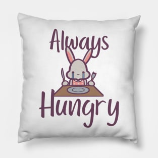 Always Hungry Bunny Rabbit Pillow