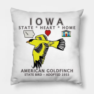 Iowa - American Goldfinch - State, Heart, Home - state symbols Pillow