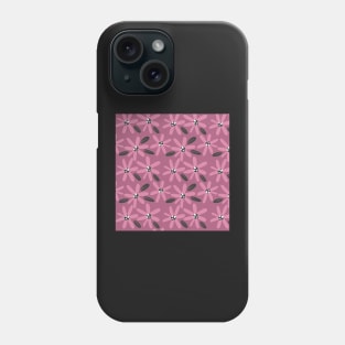 Cute pink and purple abstract flowers in a fun playful flowerpower pattern Phone Case