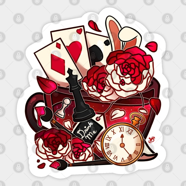 Singing Flowers Wonderland Teacup Sticker/ Alice in Wonderland Laptop  Stickers/ Disney Tea Cup Water Bottle Decal Decor Sticker 