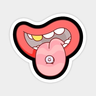 Silly And Funny Golden Tooth Illustration Magnet