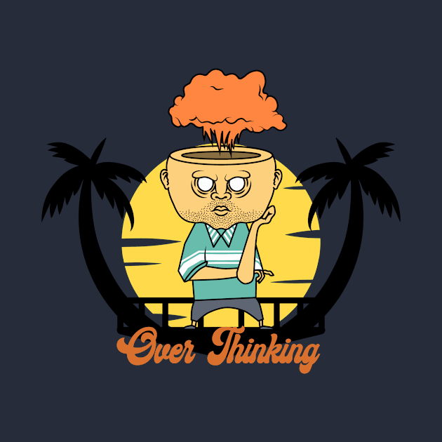 OVER THINKING, Band merchandise, beach shirt, skate design by Ancient Design