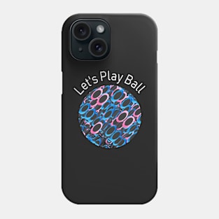 Kaleidoscope ovals in pink, blue and black. Retro design, includes a cute sticker set. Phone Case