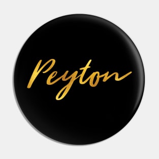 Peyton Name Hand Lettering in Faux Gold Letters Pin
