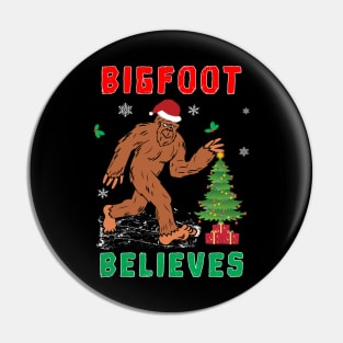 Bigfoot Believes Christmas Snowy Squatchy Beast. Pin