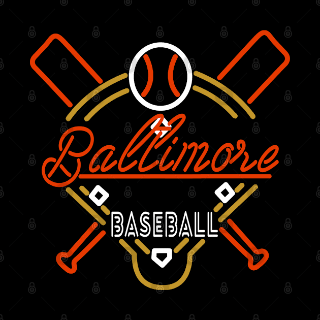 Neon Baltimore Baseball by MulletHappens