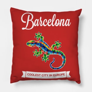 BARCELONA GAUDI LIZARD - Red Pillow