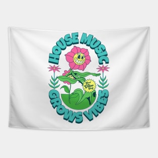 HOUSE MUSIC - Grows Vibes (Teal/Pink/Green) Tapestry