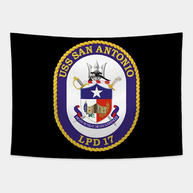 USS San Antonio (LPD 17) wo Txt Tapestry by twix123844