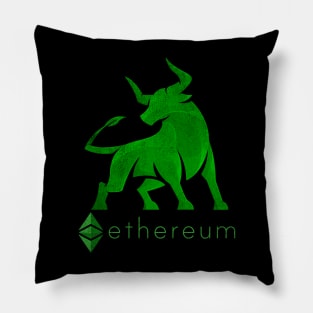 Vintage Bull Market Ethereum Coin Crypto Token Cryptocurrency Wallet Ethereum HODL Birthday Gift For Men Women Kids Pillow