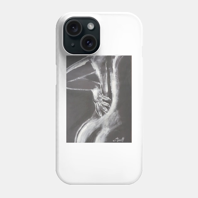 Black And White Sinuous Back - Female Nude Phone Case by CarmenT