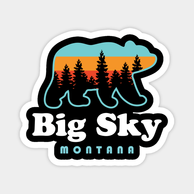 Big Sky Montana Bear Mountains Ski Trees Magnet by PodDesignShop