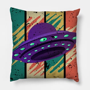 Vintage UFO Alien Space Pillow