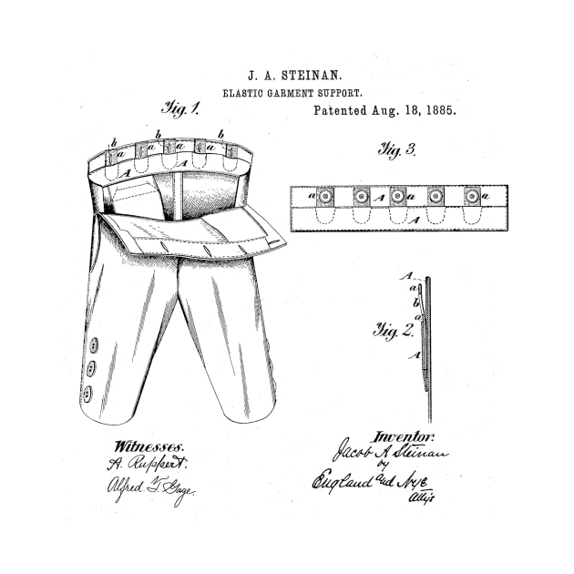 Elastic Garment Support Corset Vintage Patent Hand Drawing by TheYoungDesigns