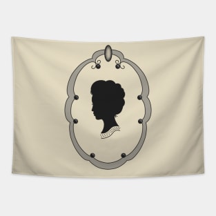 Lady cameo black Tapestry