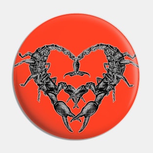 Scorpion Lover Heart Pin