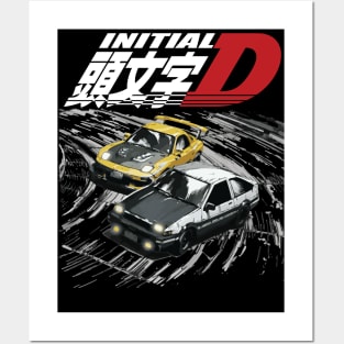 Initial D Anime' Poster, picture, metal print, paint by Bad Smoker