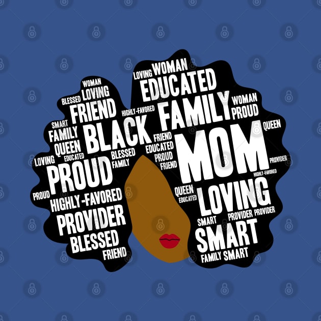 Black Mom Afro Word Art by blackartmattersshop