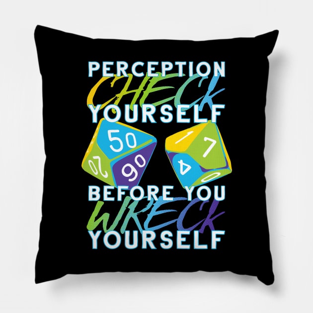 Perception Check Yourself Pillow by polliadesign