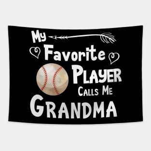 Favorite Player Grandma Love Softball Player Tapestry