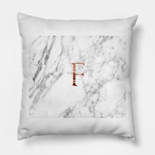 Monogram rose marble F Pillow