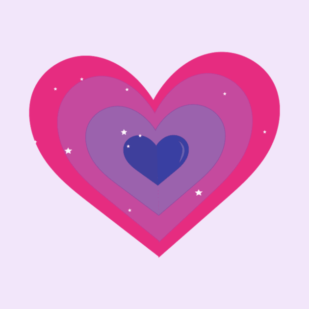 Bisexual Flag Heart by Cosmic Latte