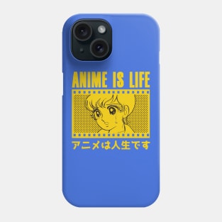 Anime is Life Otaku, Vintage Retro Yellow Phone Case