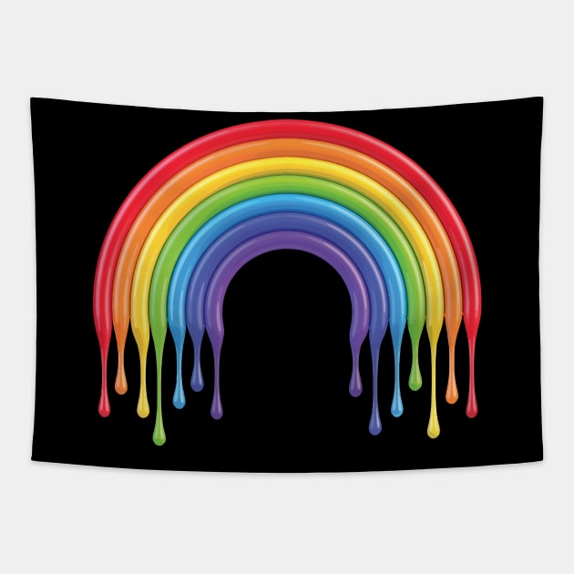 Rainbow rain melting dripping | LGBTQ Queer Gay pride Tapestry by Vane22april