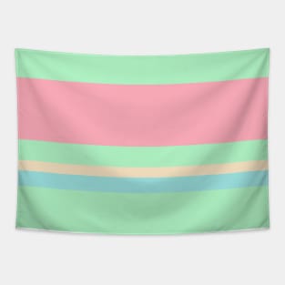 A rare setup of Soft Pink, Blue Lagoon, Light Mint and Bisque stripes. Tapestry