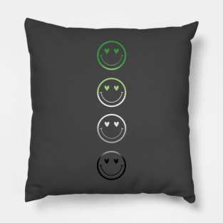 Aromantic Pride Flag Smileys Pillow