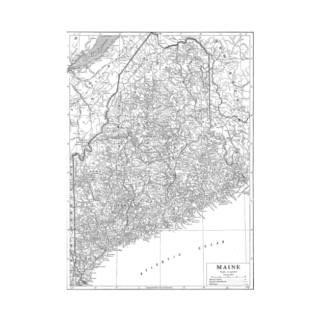 Vintage Map of Maine (1911) by Bravuramedia