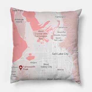 Salt lake city pink map Pillow