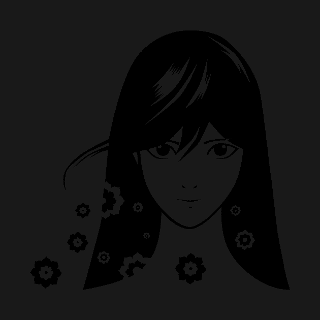 b w comic characters design art flowers girl by SWEIRKI