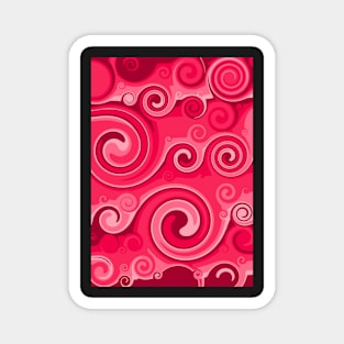 Red Strawberry Swirls Magnet