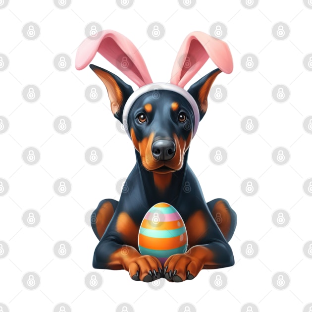 Easter Doberman Pinscher Dog by Chromatic Fusion Studio