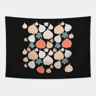 Figs with black background pattern Tapestry